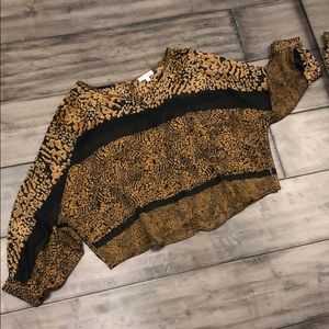 Animal print sheer blouse